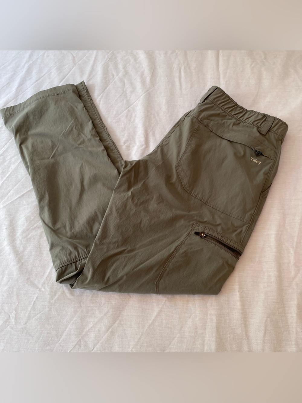 Tilley Men’s Hiking Cargo Pants 30x32 Olive Quick Dry Stretch Travel - Picture 2 of 8